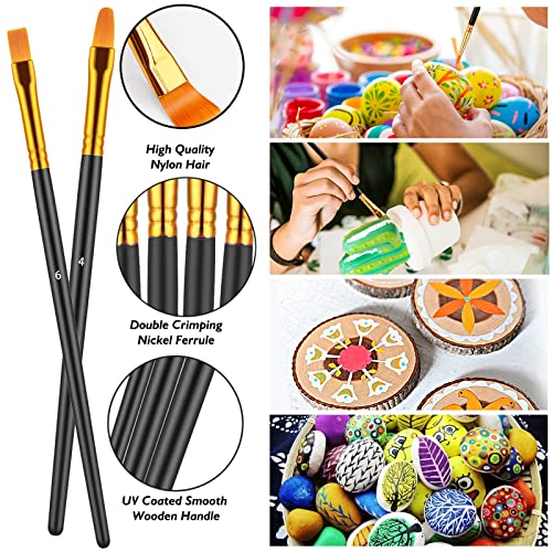 Paint Brush Set, 10 Pcs Paint Brushes for Acrylic Painting, Round Pointed Tip Detail Small Paint Brush for Oil Watercolor Canvas Face Body Boards - WoodArtSupply