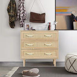 2 PCS Bohemian Style Braided Flower Rope Wooden Pulls Door Cute Flower Handle Woven Rope Decorative Dresser Knobs Kitchen Cabinet Wardrobe Cupboard YYMSEN