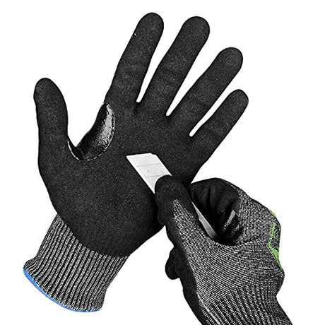 OKIAAS Level 6 Cut Resistant Work Gloves, Foam Nitrile Coated with Grip, Touchscreen Safety Gloves for Woodworking, Fishing, Construction, Mechanic OKIAAS