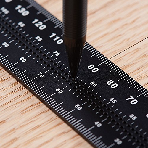 Woodraphic Precision Square 200mm Guaranteed T Measurements Ruler for Measuring and Marking Woodworking Carpenters - Aluminum Steel Framing Woodraphic