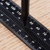 Woodraphic Precision Square 200mm Guaranteed T Measurements Ruler for Measuring and Marking Woodworking Carpenters - Aluminum Steel Framing Woodraphic