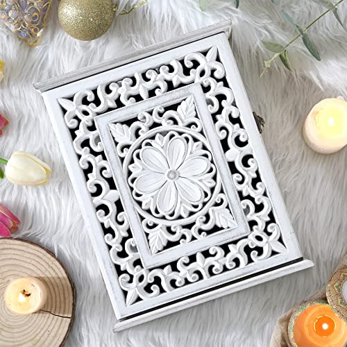 AHUONEL Wooden Key Holder for Wall, Key Box Key Cabinet, Key Hooks Wall Mounted Key Hangers Rustic Decorative Key Rack with 6 Key Hooks for Home AHUONEL