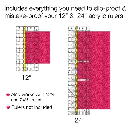 Guidelines4quilting - Quilt Ruler Upgrade Kit - Mistake Proof & Slip Proof Your 12" & 24” Quilt Rulers (or 12½" & 24½") - Cut Faster and More Guidelines4quilting
