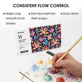 Grabie Paint Brush Set, Miniature Detail, 11 Pcs for Oil, Acrylic, Watercolor and Gouache, Nylon Hair Paint Brush With Natural Wood Handle, Great for Grabie