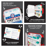 Be Smart Get Prepared First Aid Kit Hard Red Case 326 Pieces Exceeds OSHA and ANSI Guidelines 100 People - Office, Home, Car, School, Emergency, Be Smart Get Prepared