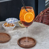 MAPRIAL Wooden Coasters for Drinks, 4 Pack 4 Inch Wood Drink Coasters Set 100% Natural Walnut Coasters for Housewarming Gifts for New Home, Office, MAPRIAL