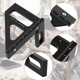 KETIPED Imperial 3D Multi-Angle Measuring Ruler,45/90 Degree Aluminum Alloy Woodworking Square Protractor, Miter Triangle Ruler High Precision Layout KETIPED