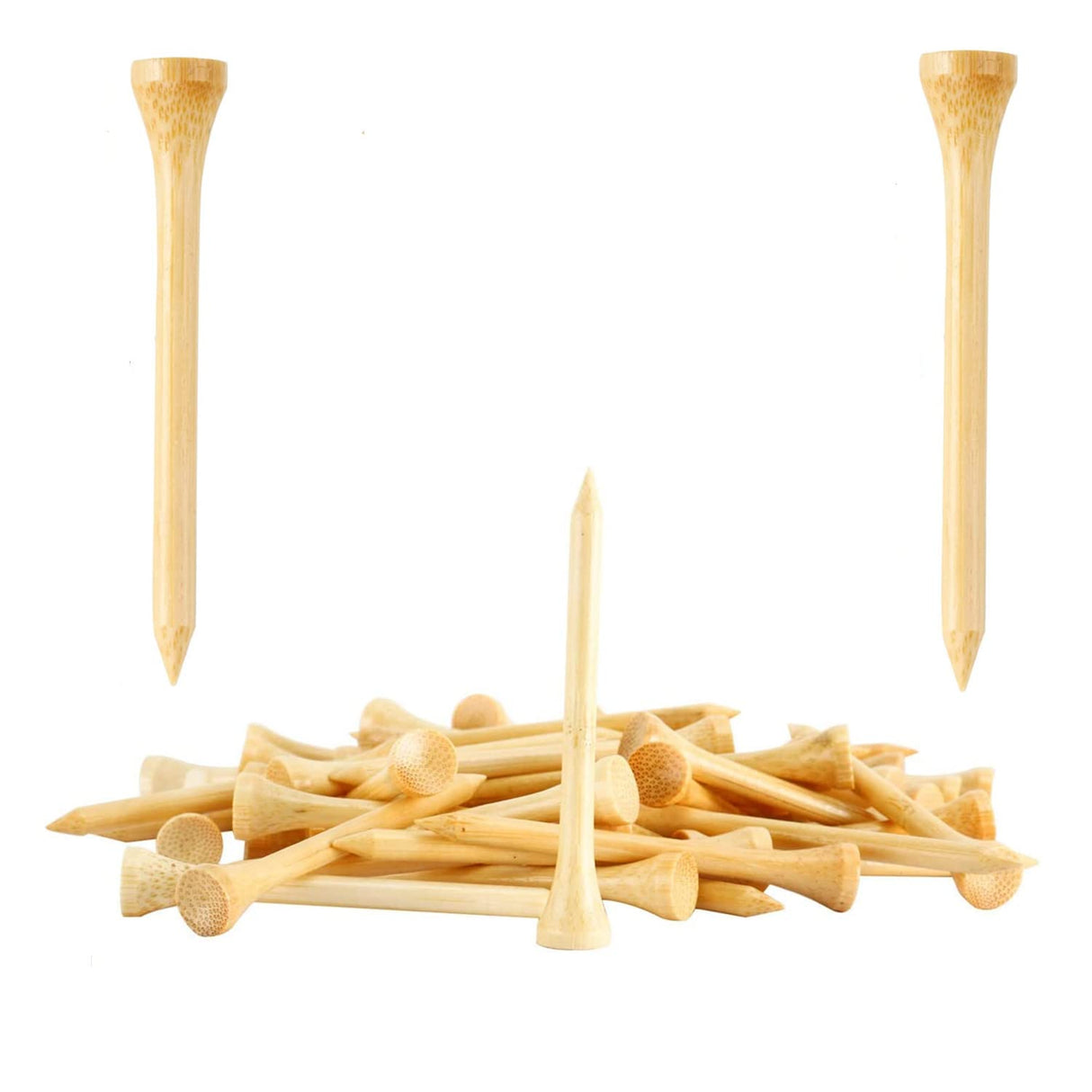 SHKIBY 280 Pack Professional Bamboo Golf Tees 2-3/4 Inch - Stronger Than Wooden Golf Tee Biodegradable & Less Friction SHKIBY