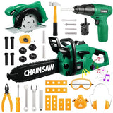 Vextronic Kids Tool Set 36 PCS with Electric Toy Chainsaw Drill Circular Saw with Realistic Sounds, Toy Tool Set for Toddlers 3 4 5 6 7 8, Pretend Vextronic