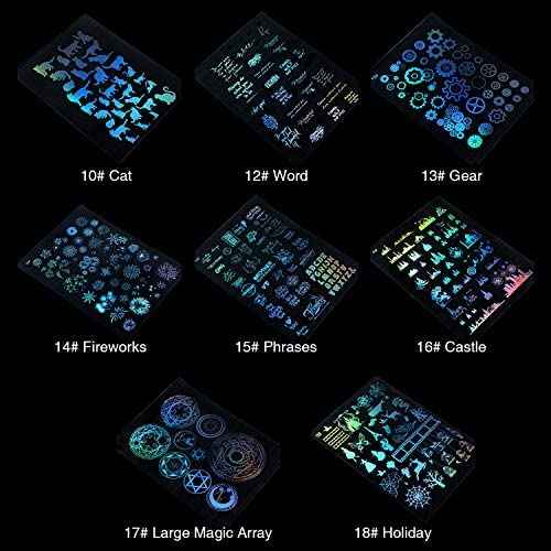 25 Sheet Resin Art Supplies Kit Resin Transparent Stickers Resin Stickers  for Silicone Resin Molds Resin Crafts Materials with Holographic Clear Film