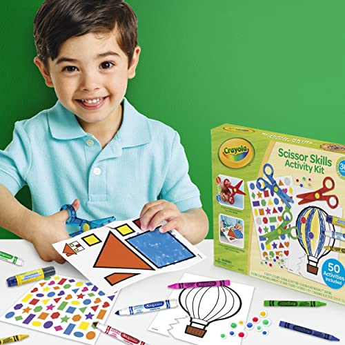Crayola Toddler Scissor Skills Activity Kit, 3 Count Safety Scissors and Craft Supplies, Gift for Kids, Ages 3, 4, 5 Crayola