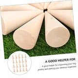 ABOOFAN 60 Pcs Diy Cone Wood Cone Jewelry Holder Unfinished Christmas Tree Cone Wood Jewelry Organizer Ring Cone Holder Wood Ring Wooden Toy Jewelry ABOOFAN