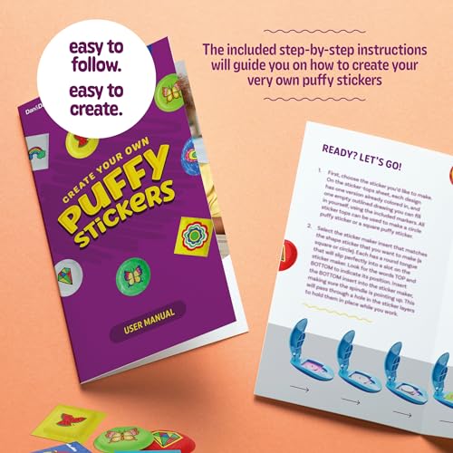 Puffy Sticker Maker Kit for Kids - Make Your Own 3D Stickers - Create DIY Squishy Arts and Crafts - Craft Kits for Girls & Boys Ages 6-10 - Birthday