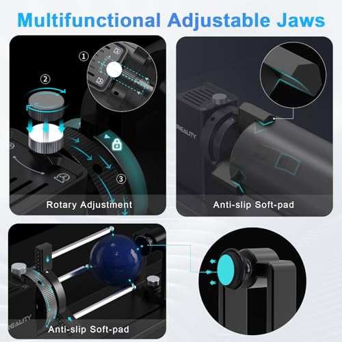 Creality Laser Rotary Roller, Y-axis Rotary Chuck for Most Laser Engravers, Rotary Kit Pro with 3 in 1 Jaw and Module Suitable for Engraving Creality