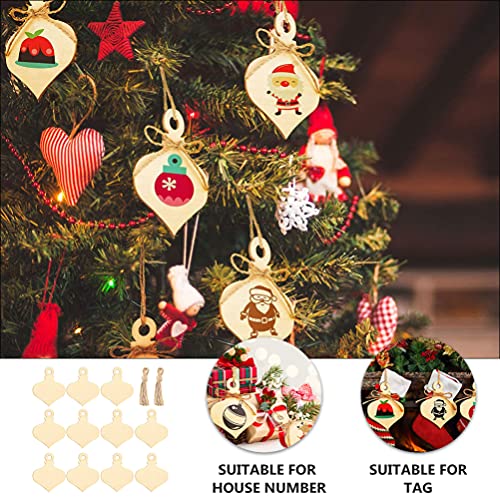 VOSAREA 50pcs Wooden Sign Pendant Ornaments for Gifts Unfinished Wood Cutouts Wood Heart Embellishments Heart Wood Cutout Natural Wood Slices Hanging VOSAREA