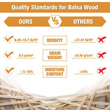 215 Pieces Balsa Wood Sticks Wooden Dowel Rods 1/8, 3/16, 1/4, 5/16, 3/8, 1/2 Inch Round Hardwood Unfinished Wooden Strips for DIY Molding Crafts Yulejo