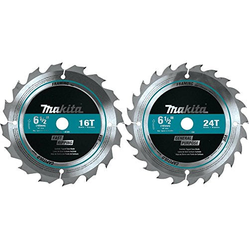 Makita T-01426 2 Pc. 6-1/2" Carbide-Tipped Circular Saw Blade Set - WoodArtSupply