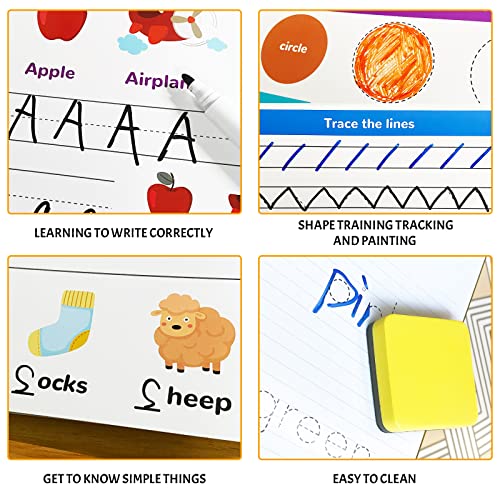 Handwriting Practice Book for Kids, Toddler Preschool Learning Activity for 3 4 5 Year Old, Kindergarten Educational Toys, Montessori Toys Learn ABERLLS