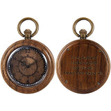 Tiong to My Husband Gifts Personalized Engraved Wood Pocket Watch for Men Husband Anniversary Christmas Birthday Wooden Quartz Pocket Watch Best Tiong