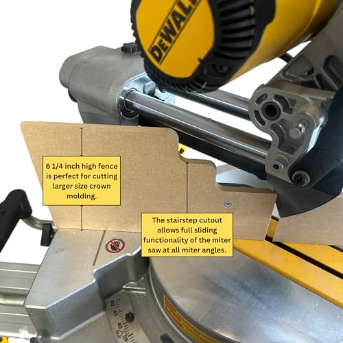 Carve Tech Miter Saw Zero Clearance Fence | Compatible with Dewalt Sliding Compound Miter Saws DHS780, DHS790, DWS779, DWS782 and DWS780 Dewalt Miter Carve Tech