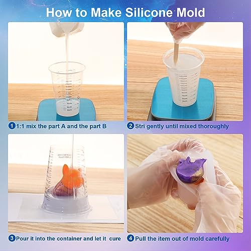 CHANGTIKEJI Silicone Mold Making Kit,84OZ Super Elastic Liquid Silicone for Mold Maker, Fast Cure Translucent Silicone Rubber for Casting Resins CHANGTIKEJI