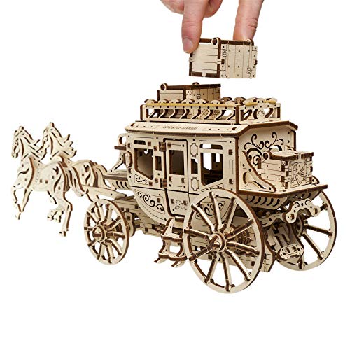 UGEARS Mechanical Wooden 3D Puzzle Model Stagecoach Construction Set UGEARS