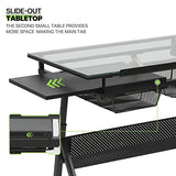 Magshion Drafting Table Desk Adjustable Height Artist Desk with Tilting Glass Tabletop and Sliding Wood Desktop, All-in-One Art Desk for Reading, Magshion