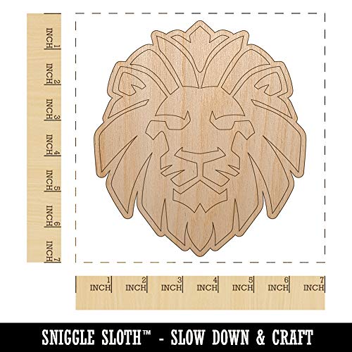 Regal Lion Head Unfinished Wood Shape Piece Cutout for DIY Craft Projects - 1/8 Inch Thick - 6.25 Inch Size - WoodArtSupply