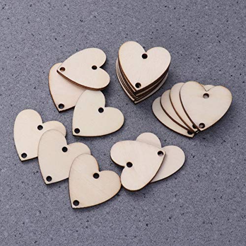 LIOOBO 50pcs Birthday Calendar Reminders Heart Easter Crafts for Adults decoraciones para salas de casa Birthday Chalkboard Unfinished Wood Cutout LIOOBO