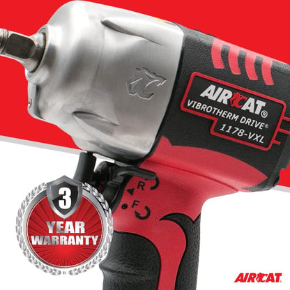 AIRCAT Pneumatic Tools 1178-VXL: 1/2-Inch Vibrotherm Drive Impact Wrench 1,300 ft-lbs - Standard Anvil