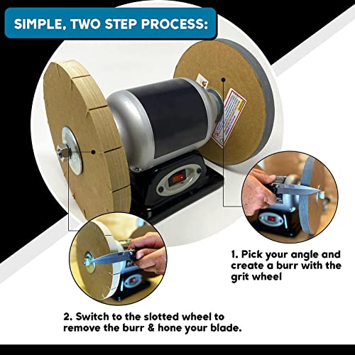 Razor Sharp Edgemaking System 8 Inch Deluxe Blade Sharpening Kit | For 6 Inch Bench Grinder | Made in the USA - WoodArtSupply