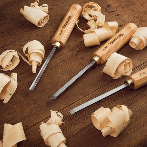 IMOTECHOM 12-Pieces Woodworking Wood Carving Tools Chisel Set with Canvas Bag, Razor Sharp CR-V 60 Steel Blades IMOTECHOM