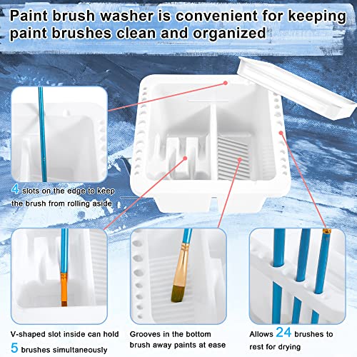 MyLifeUNIT Paint Brush Cleaner, Paint Brush Holder and Organizers for Acrylic, Watercolor, and Water-Based Paints (White) MyLifeUNIT