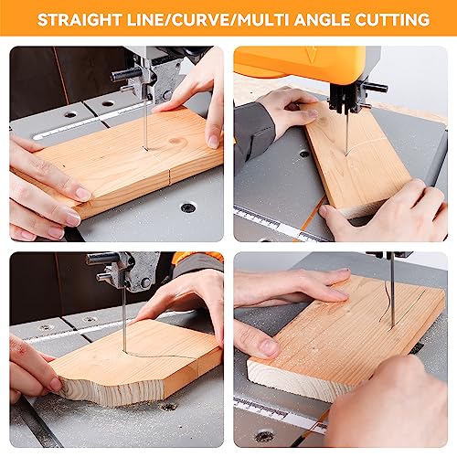 Hoteche 8-Inch Band Saw 2.0A Low Noise Two Cutting Height Table Benchtop with Fence and Miter Gauge for Woodworking, DIY Projects and Precision Hoteche