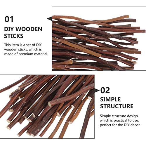Amosfun Wood Log Sticks Twig Birch Tree Twigs 40pcs 20cm+ 30cm Wood Log Sticks Wood Craft Sticks Photo Props Craft Sticks for DIY Crafts Photo Props Amosfun