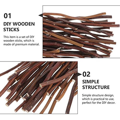 Amosfun Wood Log Sticks Twig Birch Tree Twigs 40pcs 20cm+ 30cm Wood Log Sticks Wood Craft Sticks Photo Props Craft Sticks for DIY Crafts Photo Props Amosfun
