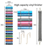 DKHDBD Vinyl Roll Holder with 60 Compartments and Keeper Door Hooks Strap, Clear Organizers Wall Mount for Home Craft Closet (Grey) DKHDBD