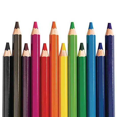Colorations® Jumbo Colored Pencils, Larger and Hexangonal Shaped for easy gripping, Set of 120 Pencils, 12 Colors, Kids Coloring Pencils, Sustainably Colorations