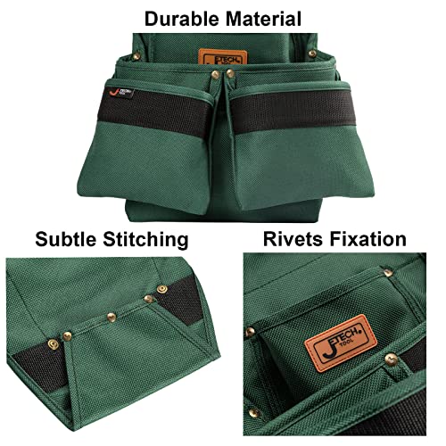Jetech Tool Belt Pouches Bag with 4 Pocket - Heavy Duty Tool Utility Pouch with Adjustable Belt for Electrician,Carpenters,Craftsman,Gardening Jetech