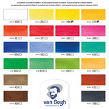Van Gogh Watercolor Paint Set, Plastic Pocketbox, 18-Half Pan + 2x10ml Van Gogh