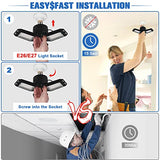 Aoretic LED Garage Lights Bulb 2 Pack -80W, 8000LM 6500K Led Shop Light with 3 Deformable Panels, Basement Barn Light Garage Ceiling Lights, E26/E27 Aoretic