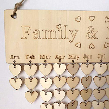 Onwon 100 Pieces Wooden Heart Tags Discs with 2 Holes & 100 Pcs Stainless Steel Rings Connectors for Your DIY Projects Such as Birthday Boards, Chore Onwon