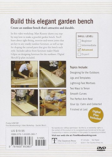 Fine Woodworking Video Workshop Series - Garden Bench