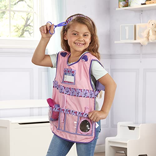 Melissa & Doug Hair Stylist Role Play Costume Dress-Up Set (Frustration-Free Packaging) Purple 17" x 21" x 5", for Children Age : 3+ - WoodArtSupply