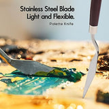 25 Pieces Paint Brush Set, Artist Professional Series, Synthetic Acrylic Paint Brushes with Flat, Filbert, Fan, Dagger, Cat Tongue, Round, Angle, Fuumuui