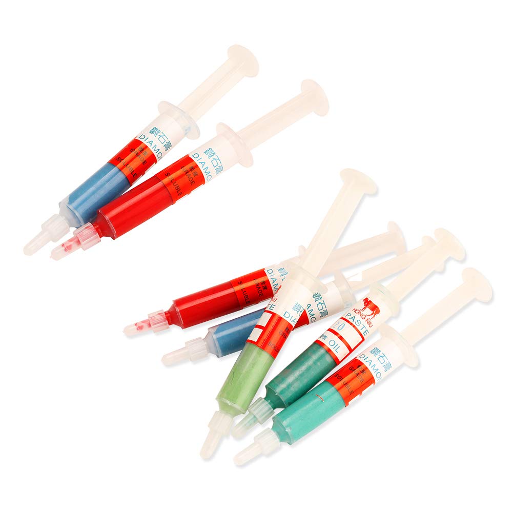 Preamer 7pcs 5 Gram Diamond Abrasive Paste Needle Tube Grinding Polishing Lapping Compound for Fine to Final Polishing for Jewelry, Metal, Ring, Preamer