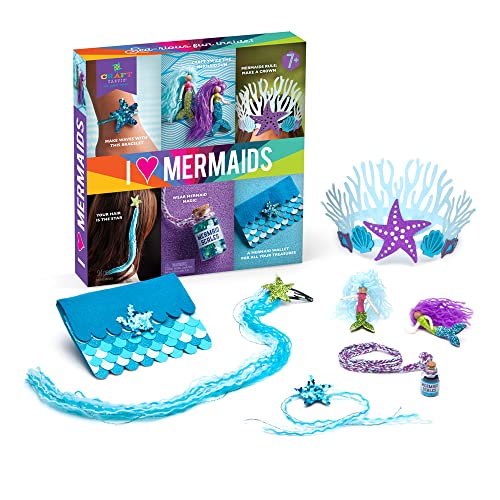 Craft-tastic – I Love Mermaids Kit – Craft Kit Includes 6 Mermaid-Themed Projects Craft-tastic