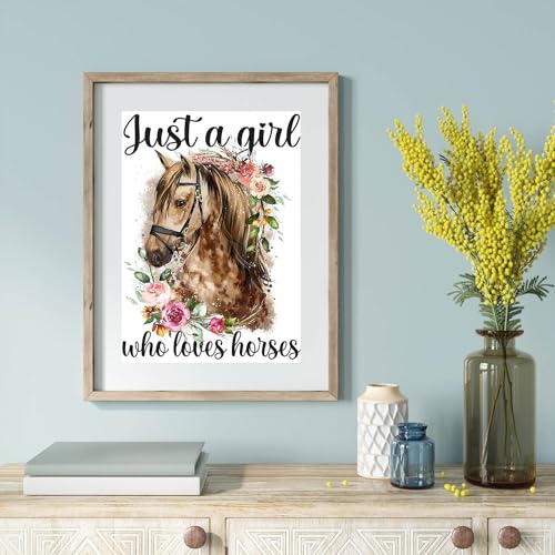 FOXKISS Horse Diamond Art Painting Kits for Adults - Full Drill Diamond Dots Paintings for Beginners, Round 5D Paint with Diamonds Pictures Gem Art FOXKISS