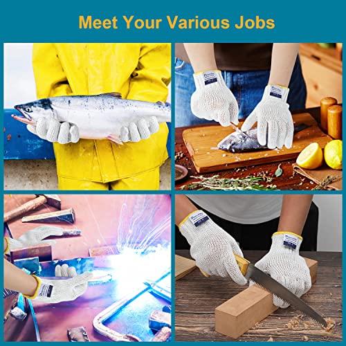 Dowellife Level 8 Reinforced Cut Resistant Gloves Food Grade, Mandoline Protective Gloves, Knife Safety Gloves for Meat Cutting, Oyster Shucking, Dowellife