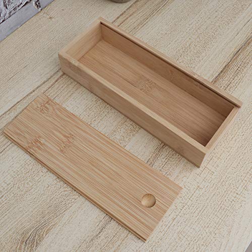 SUPVOX Wooden Pencil Box,Wood Brush Box with Sliding Lid for DIY Artist Tool and Brush Storage -7.4 x 2.8 x 1.2 inches, Rectangle - WoodArtSupply